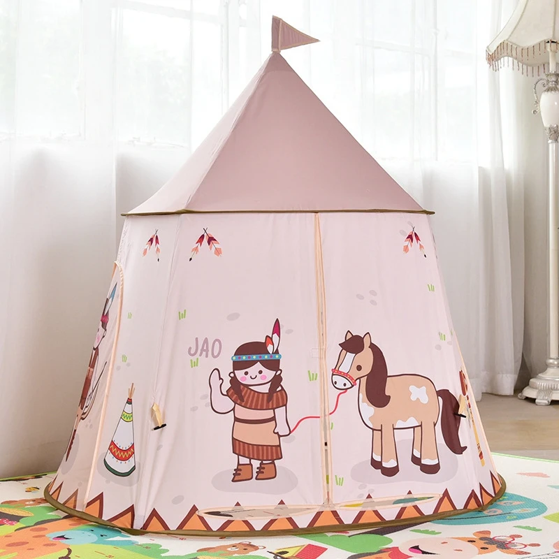 

Детская игровая палатка, портативный замок для улицы и помещения, вигвам, домик, палатки, подарок на день рождения и Рождество для малышей