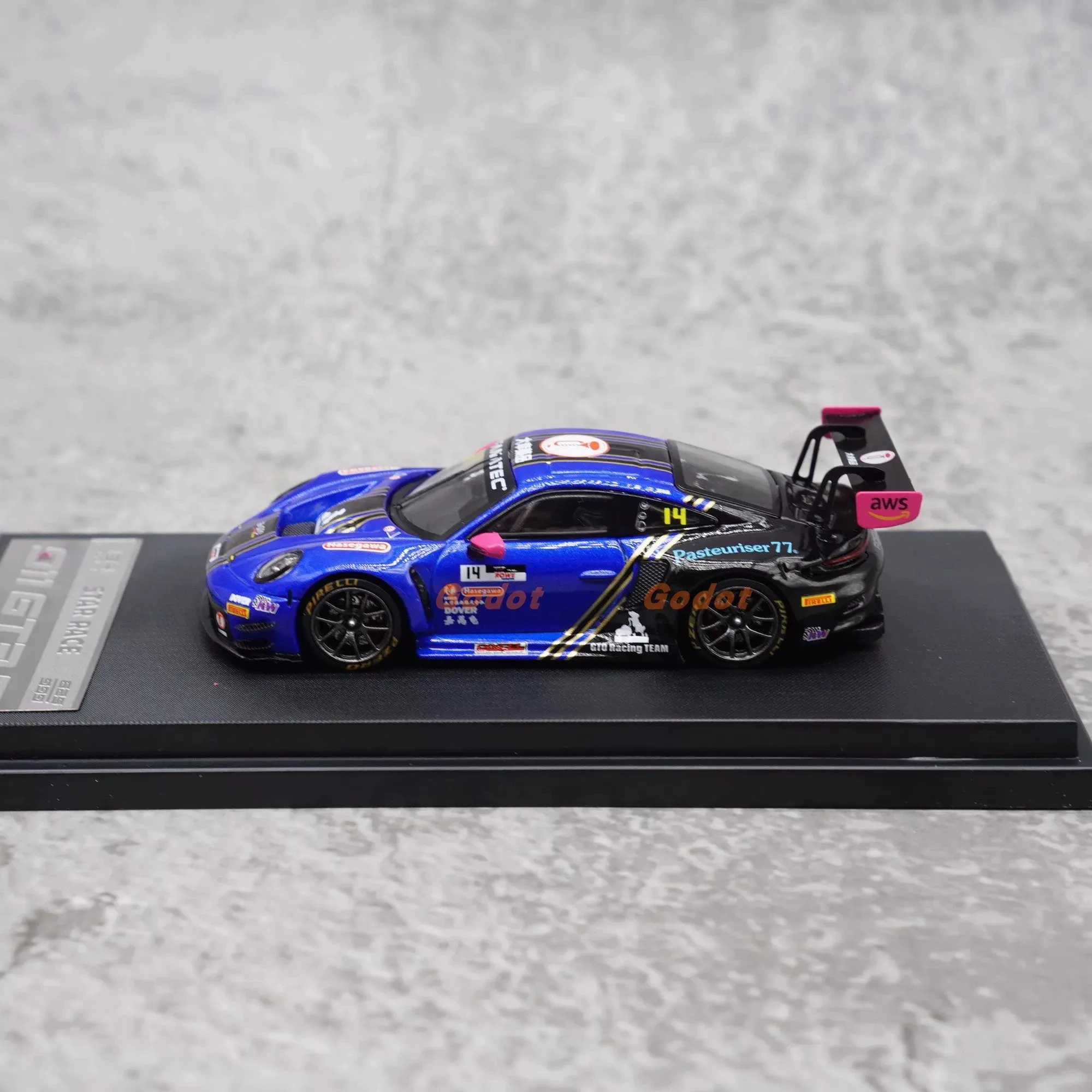Фото Star Race SR 1:64 Porsche 911 GT3 темно-синий # 14 литых моделей автомобилей, статическая коллекция, украшение для рабочего стола, идеальный подарок для мальчиков №3