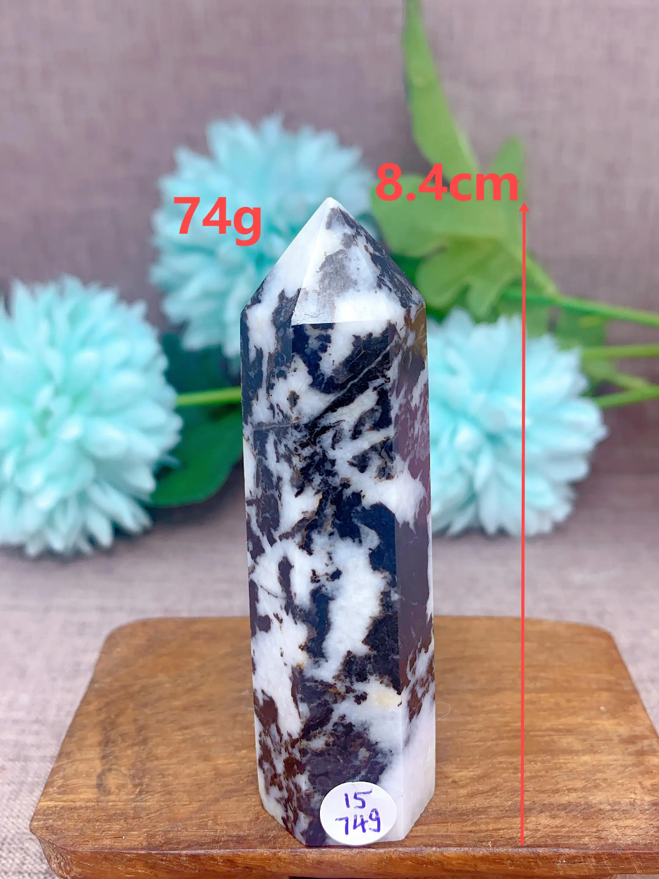 Натуральный кристалл черно-белая зебра яшма точечная башня домашний декор