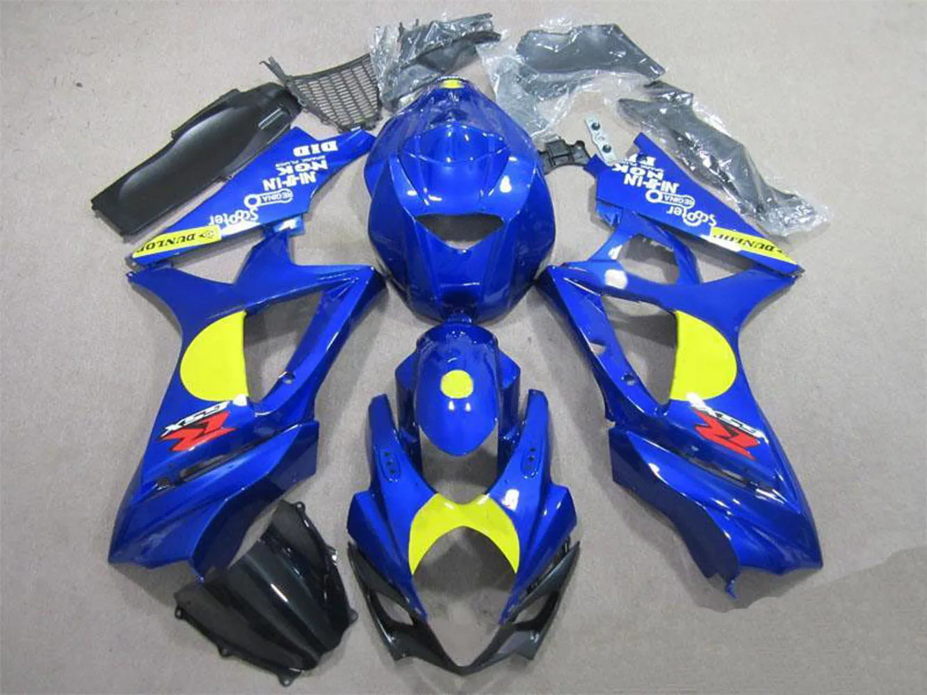 

New injection motorcycle fairings kit for blue yellow SUZUKI K7 GSXR1000 body kits GSXR 1000 07-08 2007-2008 K7 bodywork