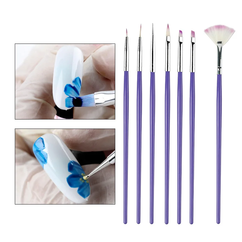 7 шт. кисти для маникюра и дизайна ногтей | Красота здоровье