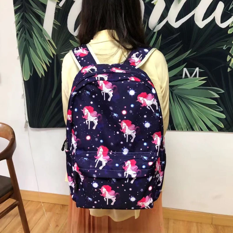 2022 New Unicorn Girl School Bags for Primary Secondary Students Fashion Cute Large Capacity Backpack for Travel