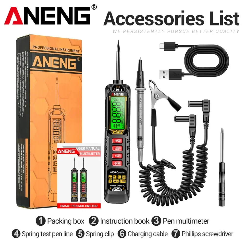 

ANENG A3016 Цифровой мультиметр-ручка