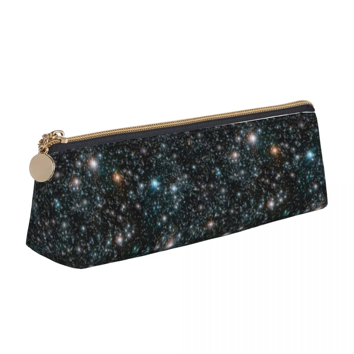 

Galaxy Stars Triangle Pencil Case Stars Cosmic Outer Space Universe Black Kawaii Pencil Box Girls Boys College Leather Pen Pouch