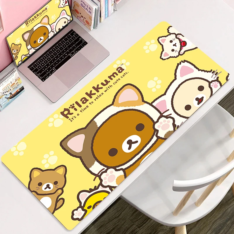 Милый Настольный коврик Korilakkuma Rilakkuma Kawaii Большой Коврик для мыши клавиатуры