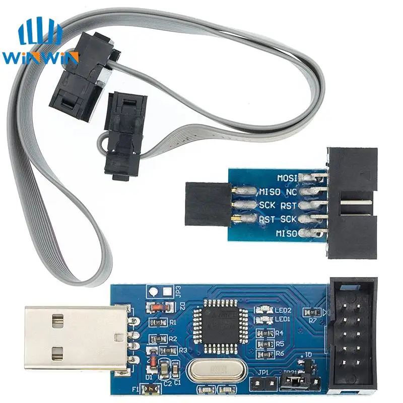 Программатор USB ISP ASP ATMEGA8 ATMEGA128 с поддержкой Win7 64K 10Pin на 6 Pin 1 шт