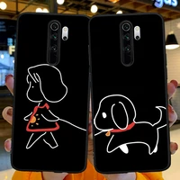 funny cartoon cute line couple coque funda for xiaomi mi 9t redmi note 5 6 7 8 8t 9 9s 10 10pro k20 k30 9t pro phone case cover