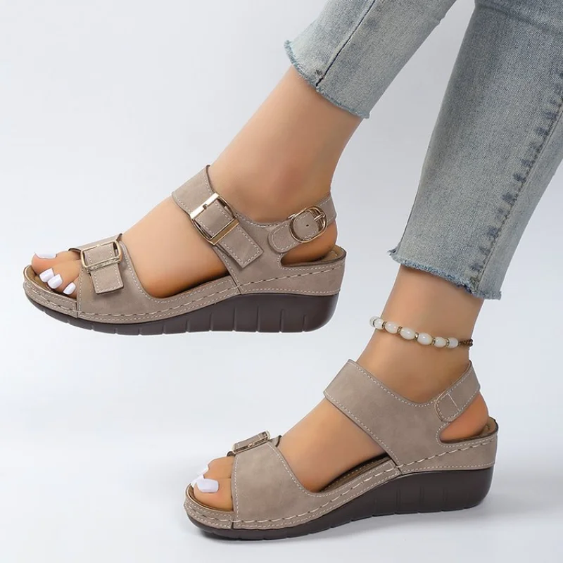 

Women's Shoes 2023 Buckle Strap High Heels Ladies Summer Ladies Sandals Wedge Women's Platform Sandals Women Zapatillas De Mujer