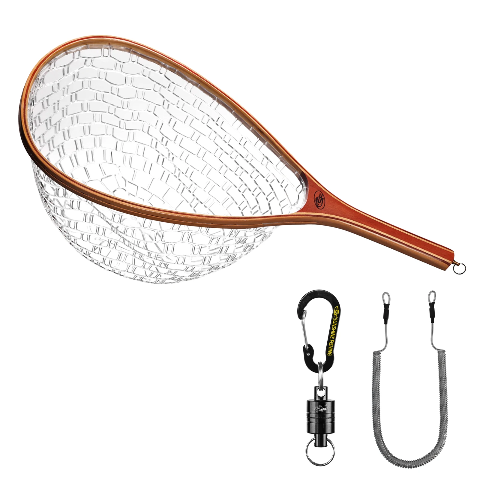 

Fly Fishing Landing Soft Silicone Rubber Trout Catch and Release Net with Magnetic Net Release Cable Zip Ties Combo