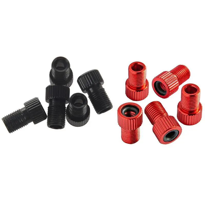 

10Pcs Aluminum Alloy Bike Valve Adapter Bike Inner Tube Caps Cover Adapter Racing Bicycle Inflate Tire Part Red & Black