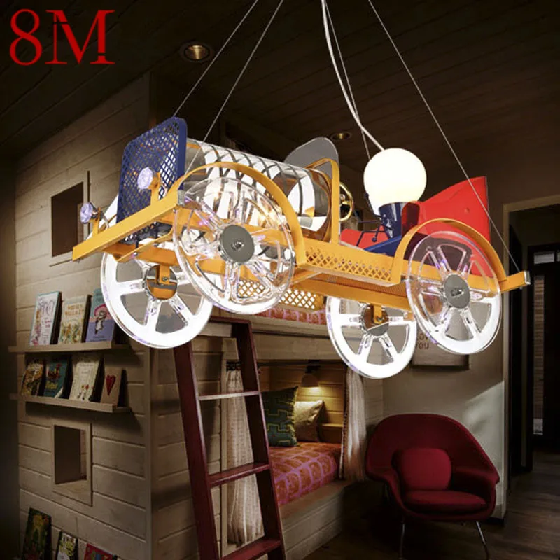 

8M Children's Car Pendant Lamp Vintage LED Creative Fashion Cartoon Light For Kids Kindergarten Decor With Remote Control