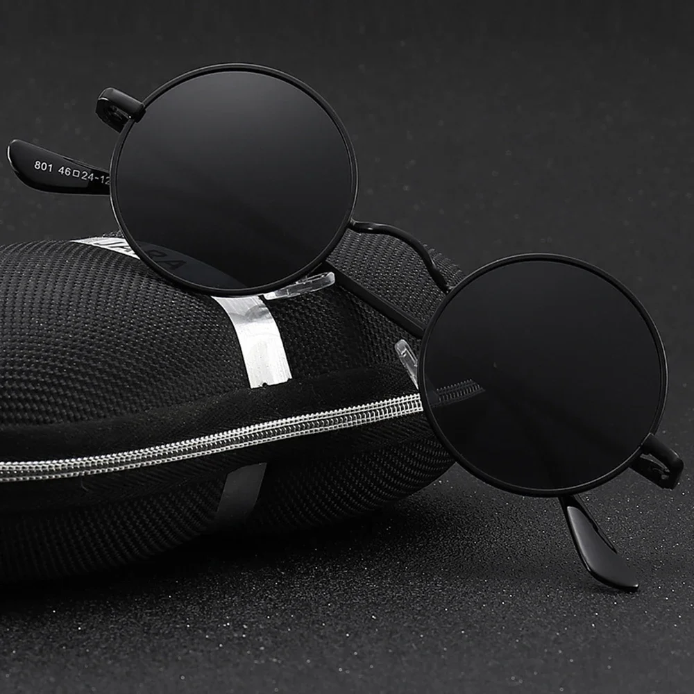 Круглые модные поляризационные солнцезащитные очки для мужчин и женщин