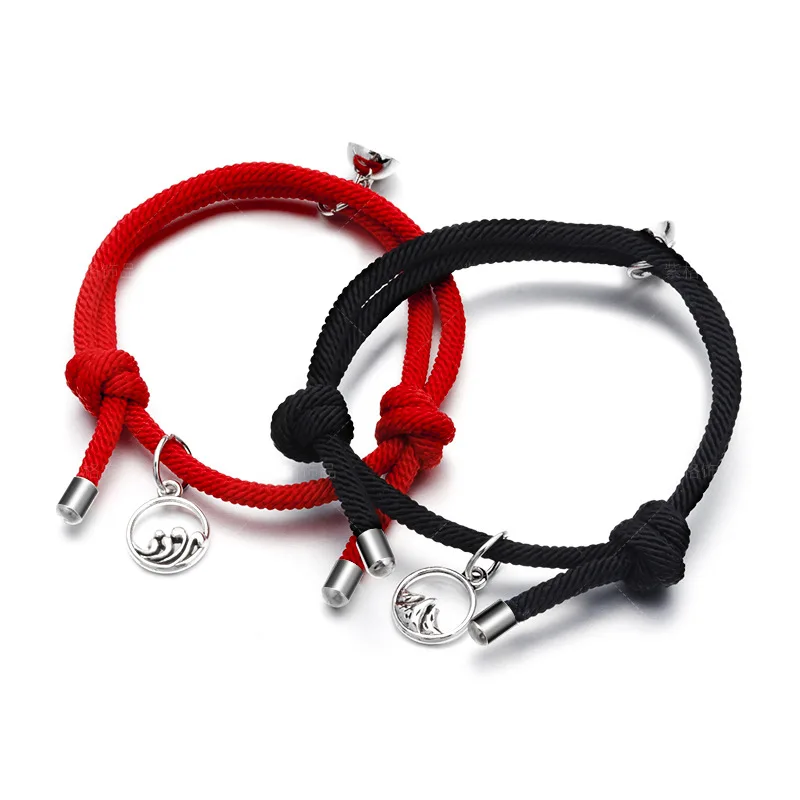 

Браслеты для пар, торжественный залог любви, магнитный аттракционный шар, креативная веревка дружбы из нержавеющей стали для мужчин и женщи...