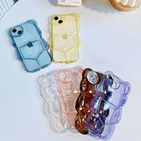 korean ins transparent cute big bear case for iphone 13 pro max cover 11 12 pro x xs max xr back capa coque