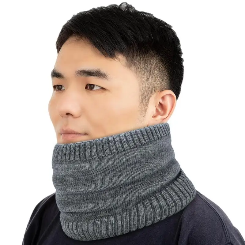 

Шарф-труба вязаный двухслойный, плотный, зимний