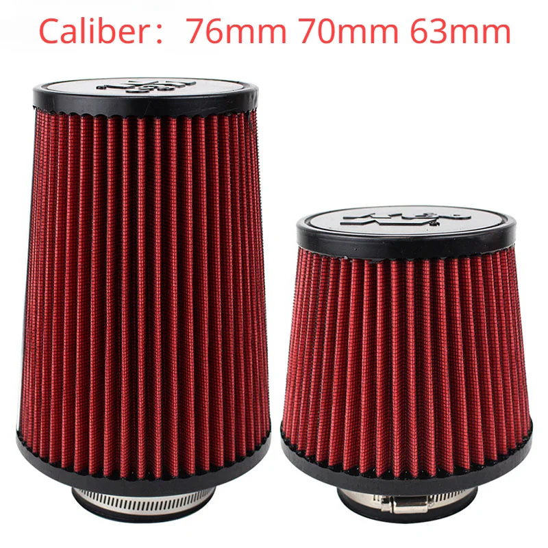 

76mm 70mm 63mm Intake Air Filter 3 Inch Short Long Universal High Flow Racing Performance Cone Tapered Airfilter for K＆N 14084-2