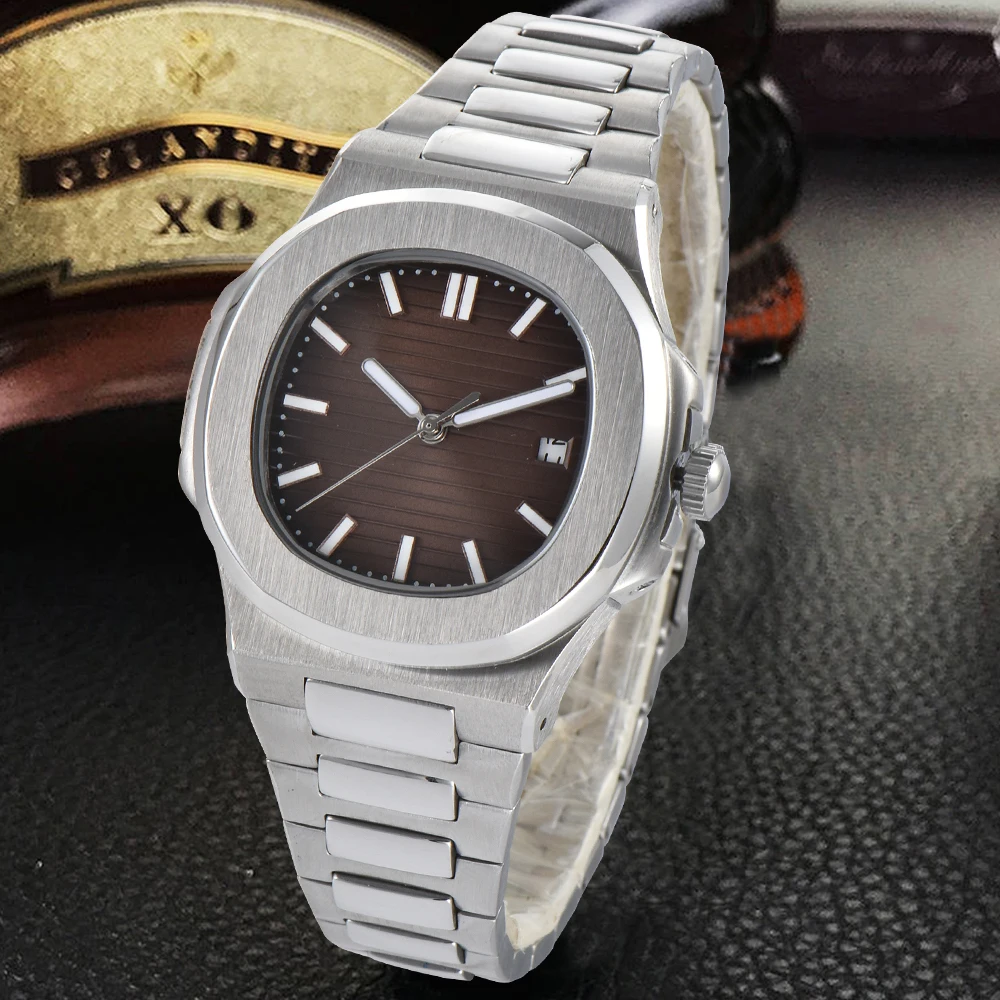 

Mens Automatic Robot Nautilus Style Stainless Steel Case Strap Chinese Automatic Movement