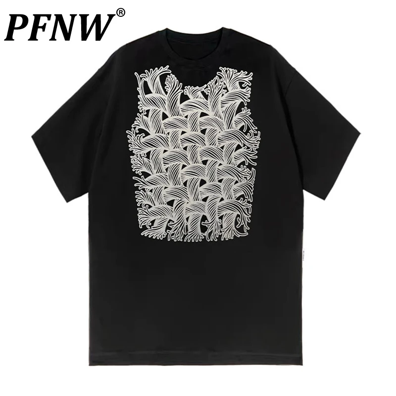 

PFNW Spring Summer New Men's Print Graphic Short Sleeve T-shirts Outdoor High Street Hip Hop Darkwear Loose Niche Tees 28A3088