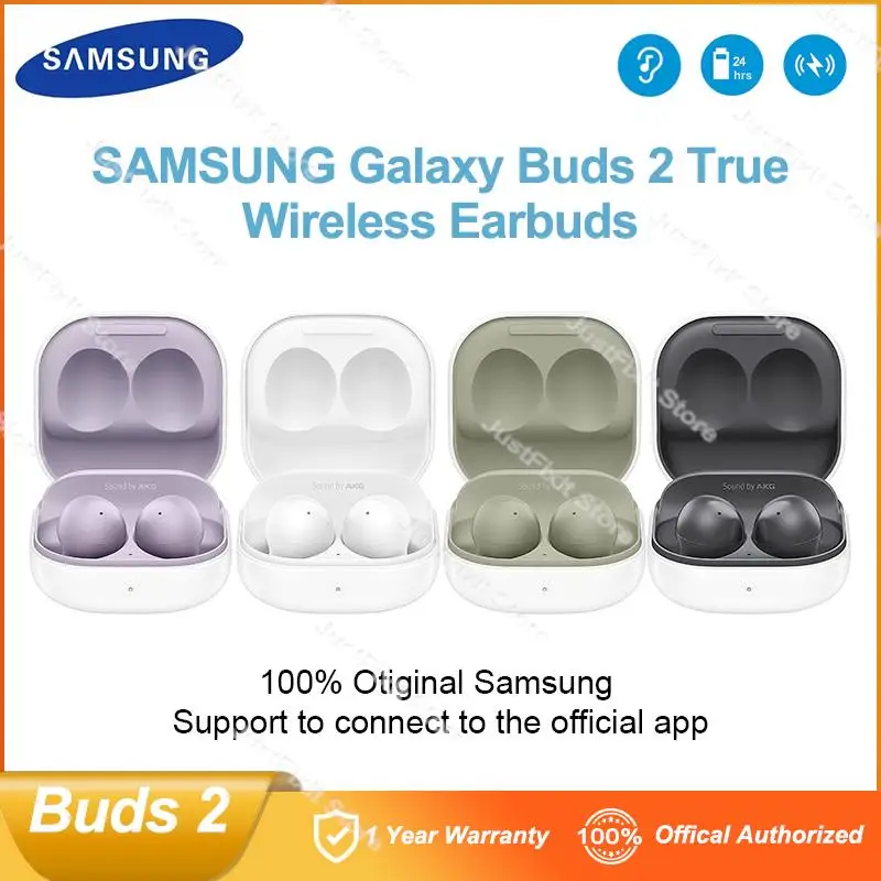 

100% Original Refurbished Samsung Galaxy Buds 2 Earphone TWS Bluetooth Wireless Earphones Active Noise Cancelling Headphone