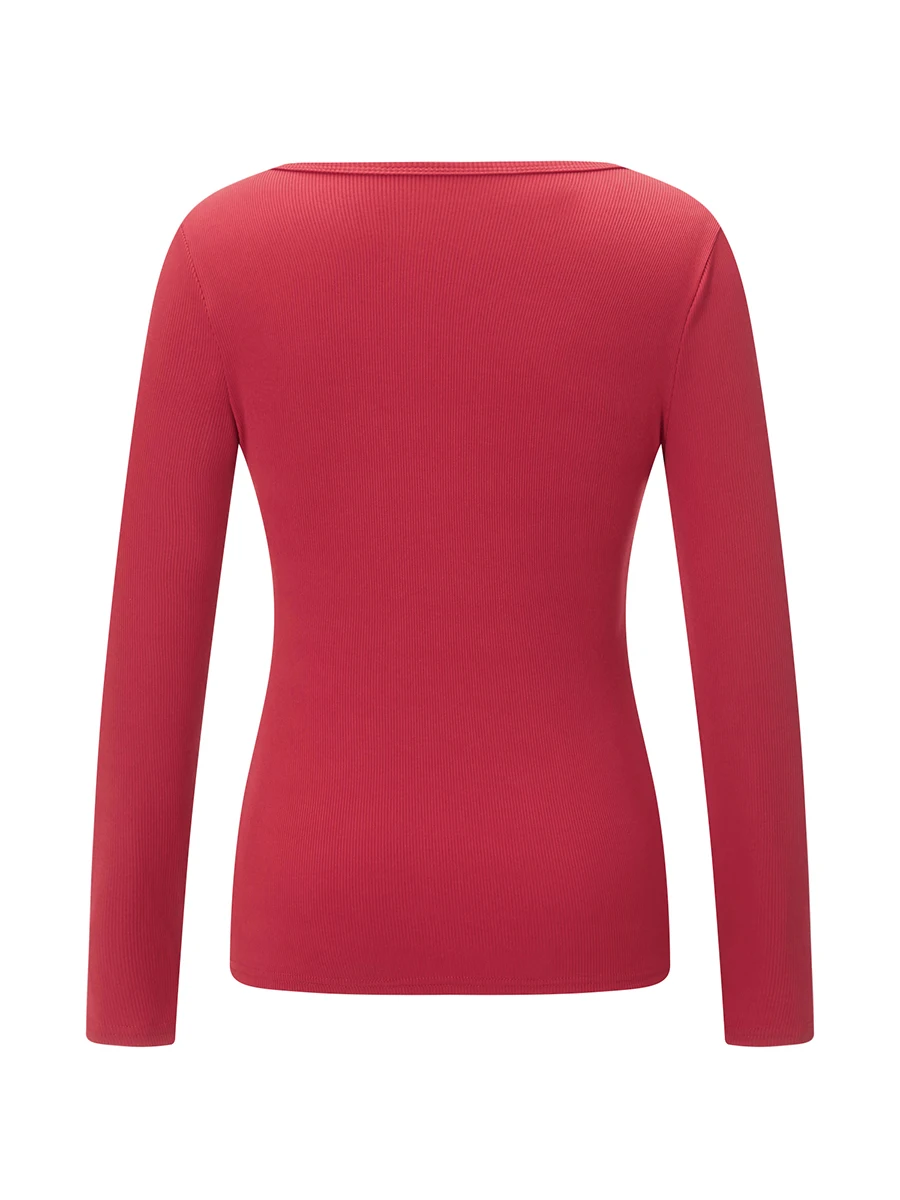 

Женская рубашка в рубчик, однотонная облегающая футболка с длинным рукавом и V-образным вырезом 90-х, футболка с глубоким вырезом