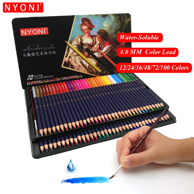 S 12-100 Lapis De Cor Professional Water Soluble Colored Pencil For Art Supplies