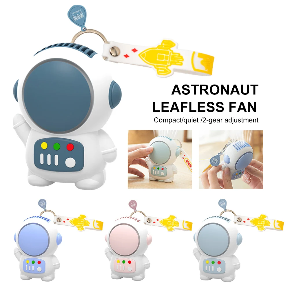

Handheld Portable Fan Mini Astronaut Fan with Keychain 250mAh USB Rechargeable Personal Fan for Camping Hiking Traveling