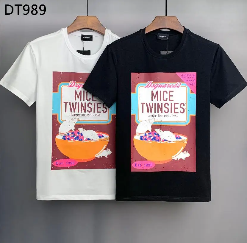 

2022 New Fashion Brand Dsquared2 Men's High-End Cotton Printing Short-Sleeved T-Shirt DT989