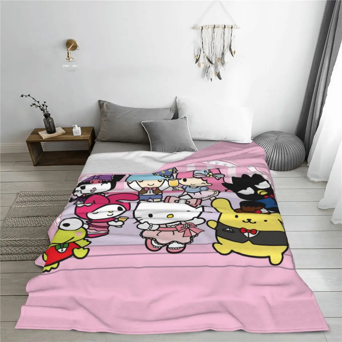 Одеяло Hello Kitty и Friends декоративное Фланелевое постельное белье пледы на диван стул