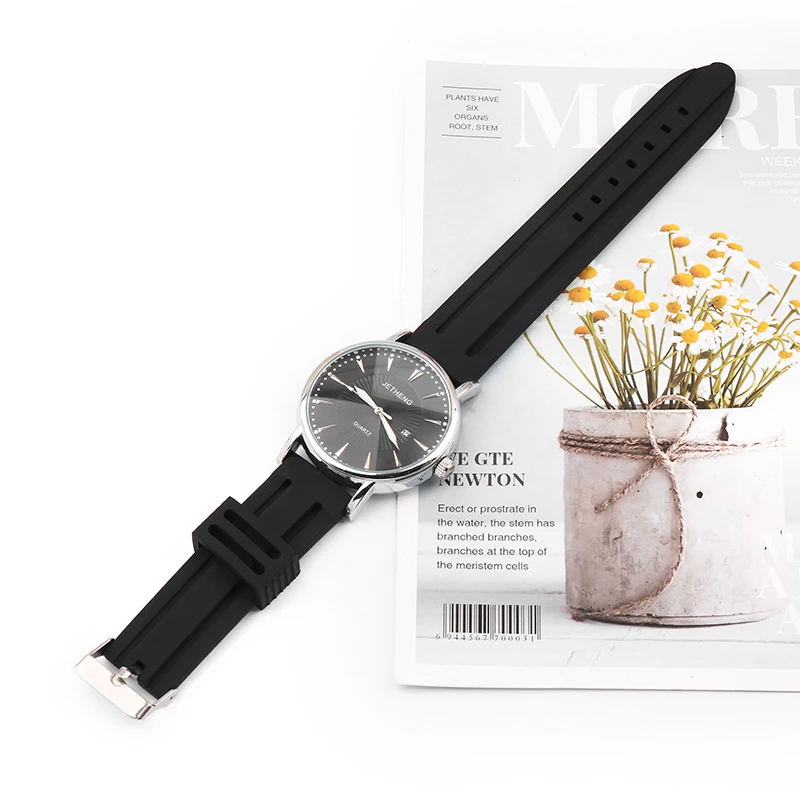 20mm22mm24mm Men's silicone Watch band For Samsung Active 2 Huami Huawei Smart Watch sports waterproof rubber strap accessories