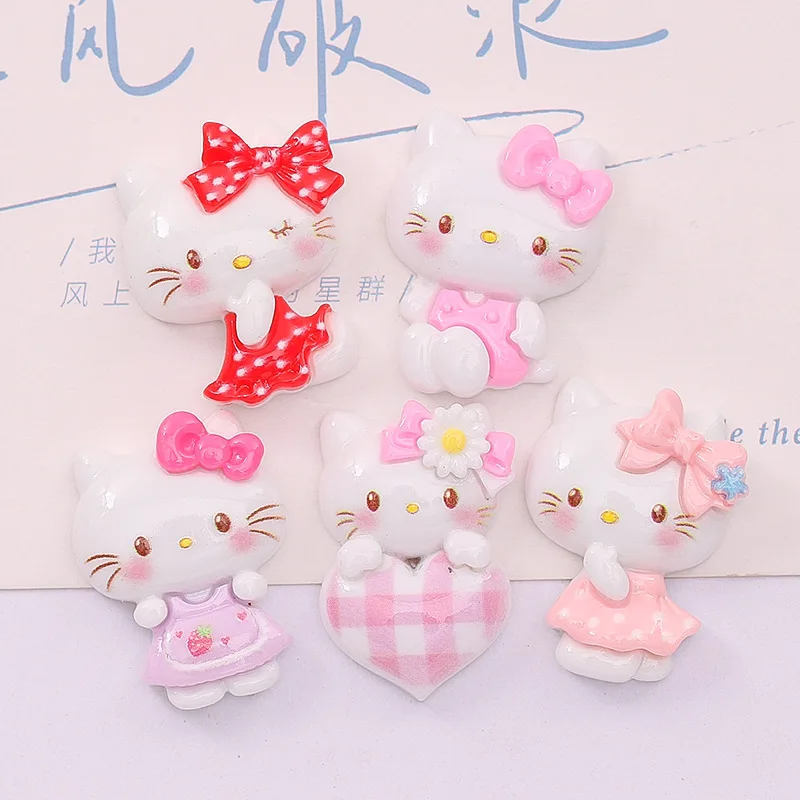 10 шт. новый мини-мультяшный бантик с животными, узел, персиковое сердце, котенок, смола, альбом для вырезок, ювелирные изделия своими руками, детский подарок, шпилька, аксессуары A33