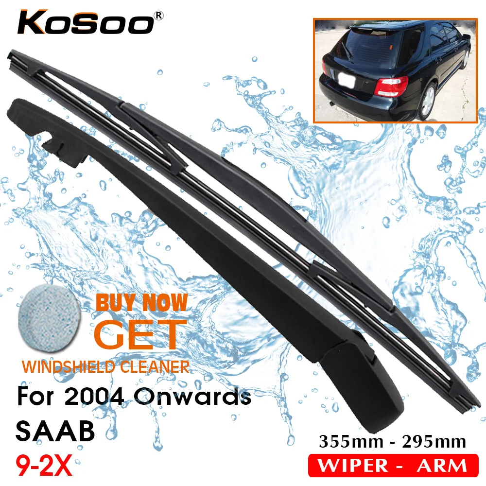 

KOSOO Авто Задние лезвия для SAAB 9-2X,355 мм 2004 года задние оконные щетки стеклоочистителя, аксессуары для стайлинга автомобилей