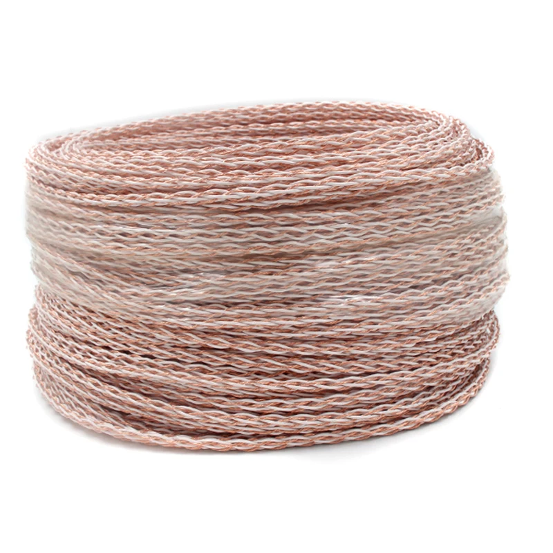 HiFi 4TC OCC Copper Wire Cable for HIFI Audio Speaker Amplifier Turntable CD Player 8 Strands