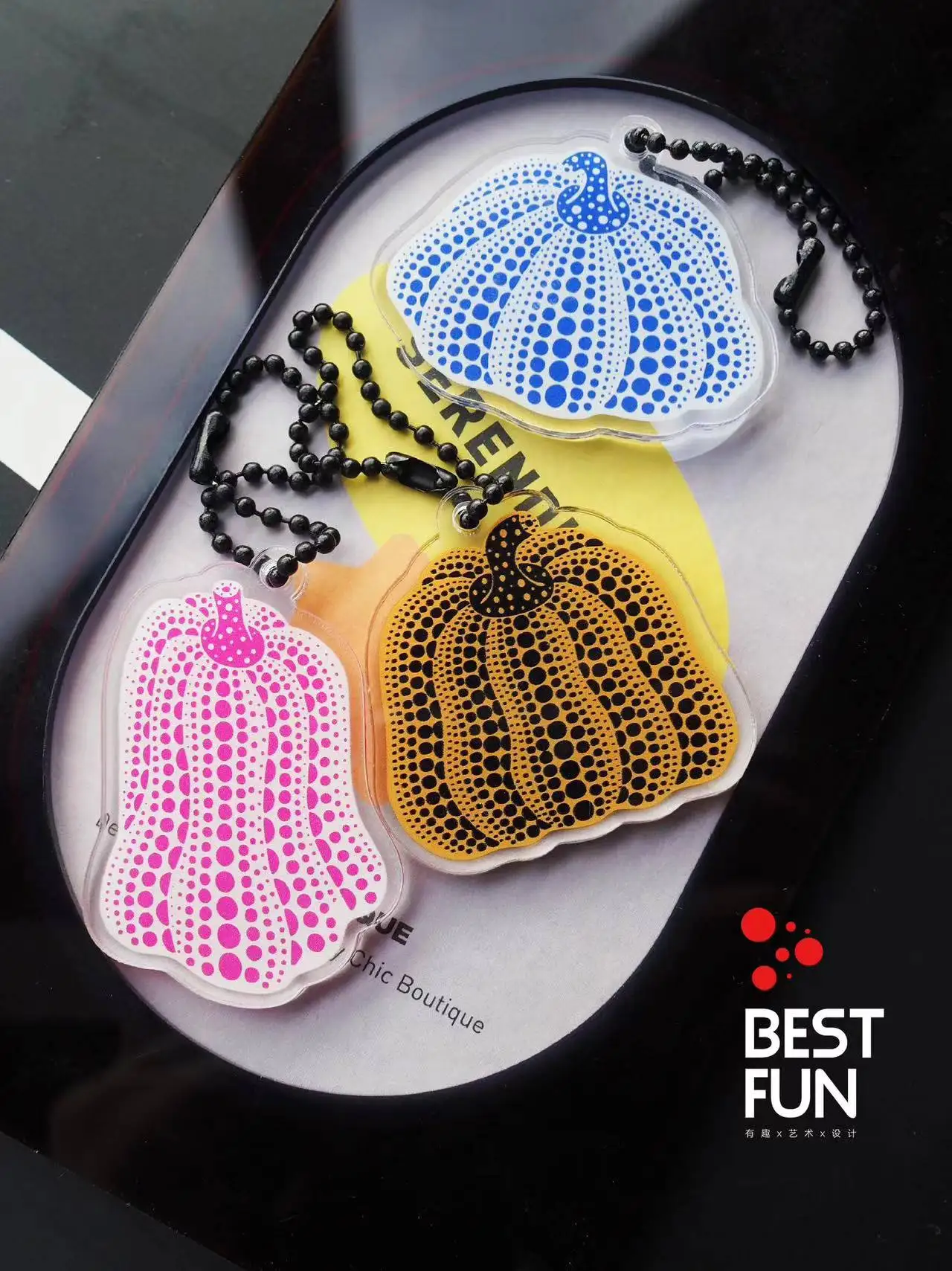 

Original Design Polka Dot Pumpkin Acrylic Phone Pendant Key Chain