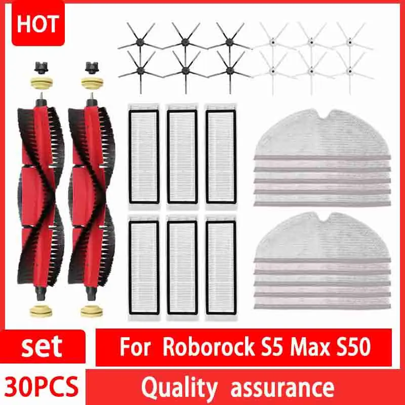 

For Roborock S5 S50 Max Accessories Mi Robot Vacuum Cleaner Xiaomi Mijia 1 1s Hepa Filter Mop Roller Side Brush Spare Parts