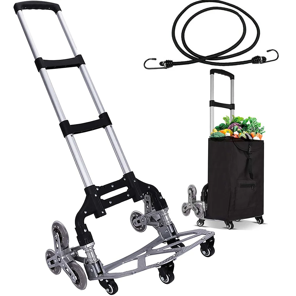 

150kg Heavy Duty Foldable 10 Wheel Trolley Folding Truck Barrow Cart Travel Luggage Shopping Cart Portable Home Use Climb Stairs