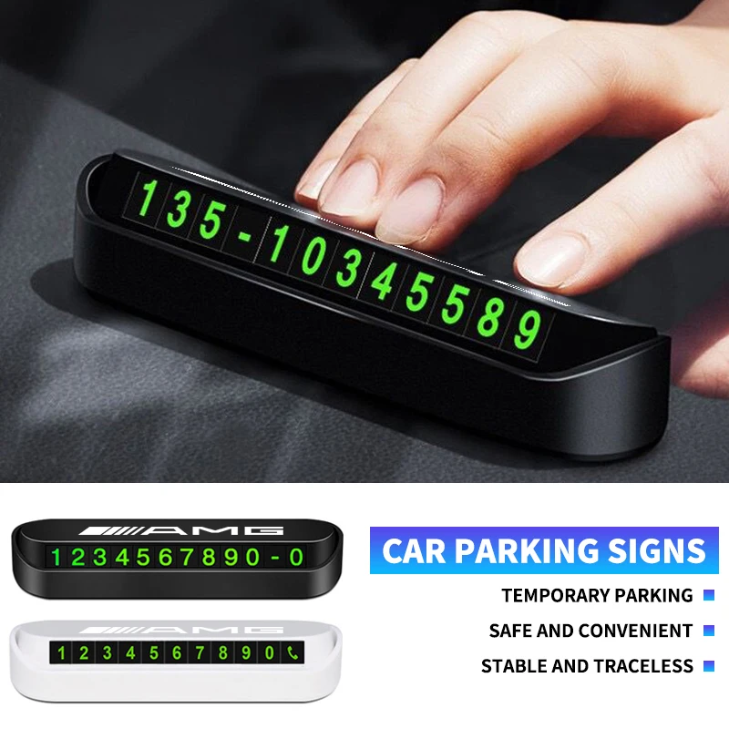Автомобильная временная парковочная карта с номером телефона табличка для Mercedes