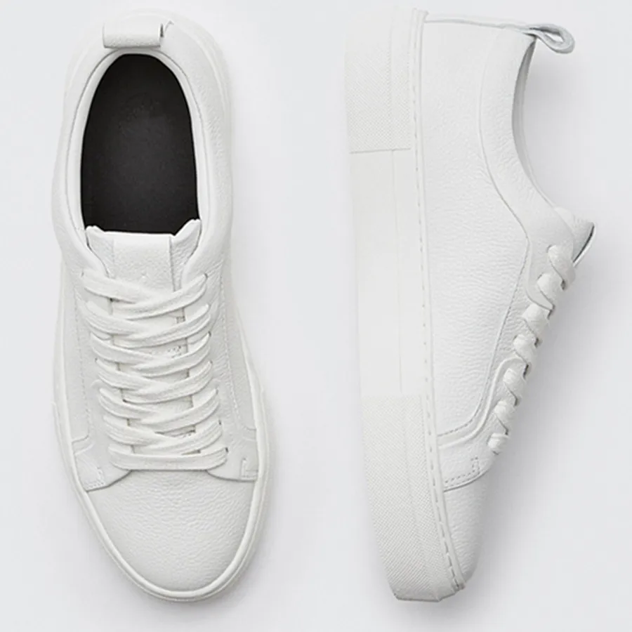 Withered Shoes Woman England Style Sneakers Women Fashion Pure White Genuine Leather Cowhide Casual Vulcanized Shoes Women Shoes