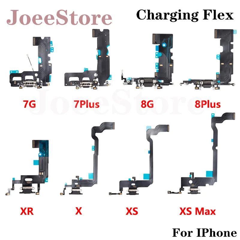 

JoeeStore 1pcs Charging Flex Cable for iPhone 6 6S 7 8 Plus 11 Pro X XS Max XR Charger USB Port Dock Connector Replacement Parts