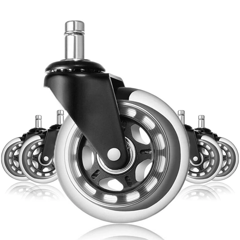 

Office Chair Casters, Set Of 5, Hardwood Heavy Duty Wheels, Carpet - Office Chair Wheel Replacement Office Chair Mat