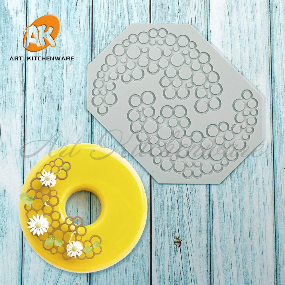 

Arc Circle Stiching Sugarcraft Lace Mat Dessert Decor Pad Chocolate Fondant Silicone Mold Molecular Cuisine Cake Decorating Tool