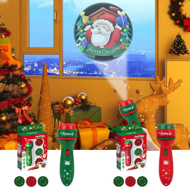 Забавный мультяшный Санта-проектор фонарик игрушки для детей раннего