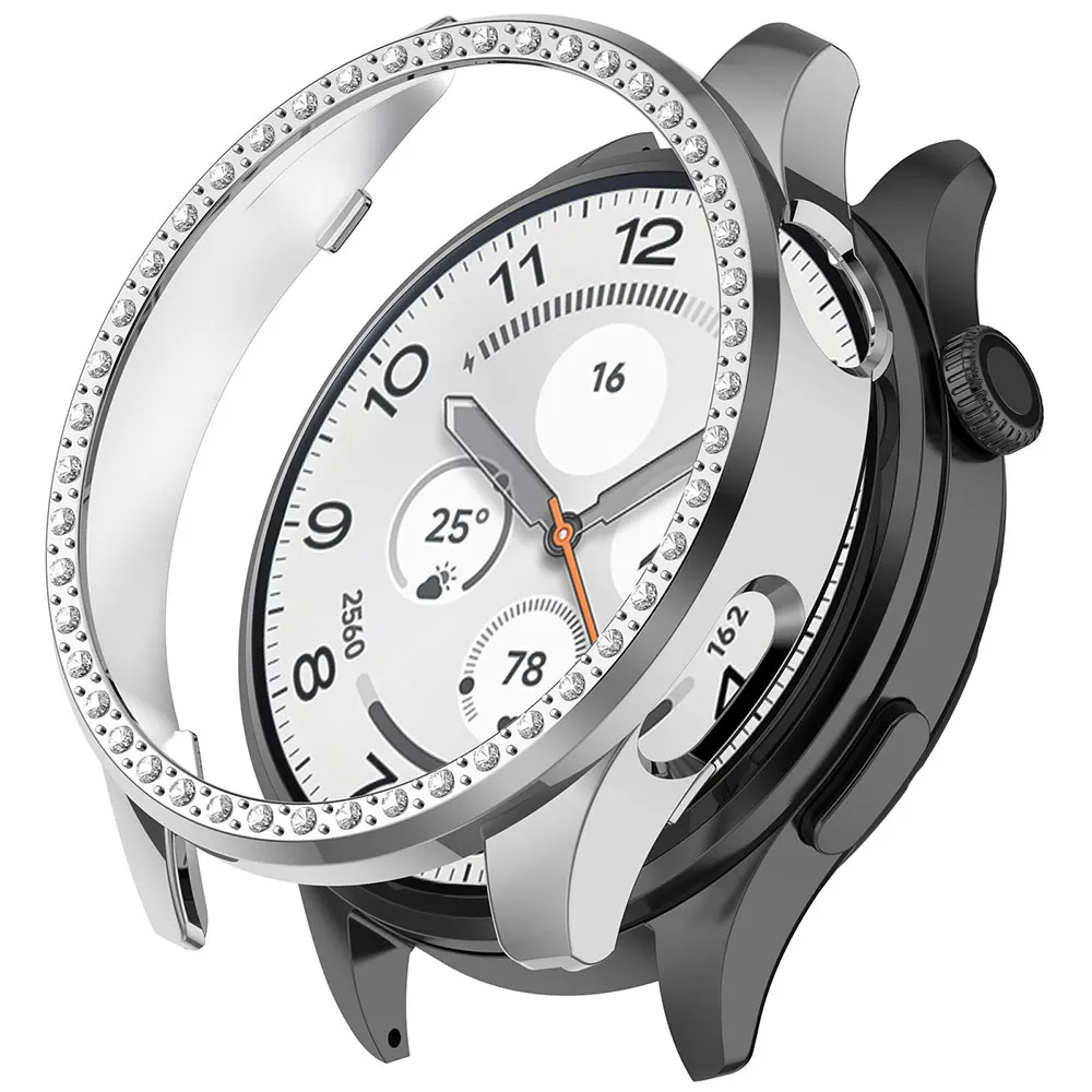 Фото Блестящий чехол для ПК + защитная пленка для Xiaomi Watch 5, бампер-протектор с алмазным покрытием, защитная рамка-накладка для Xiaomi Watch5, умные аксессуары №4