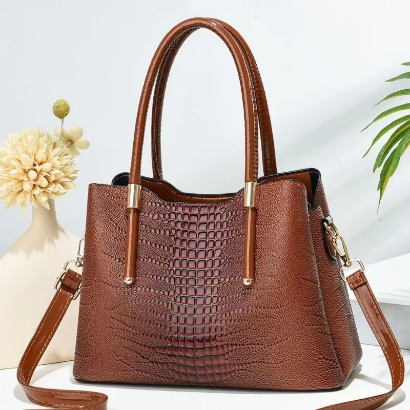 

Crocodile Pattern High Quality PU Handbag Fashion Crossbody Bag Light Luxury Business for Women's Underarm Single Shoulder Bags