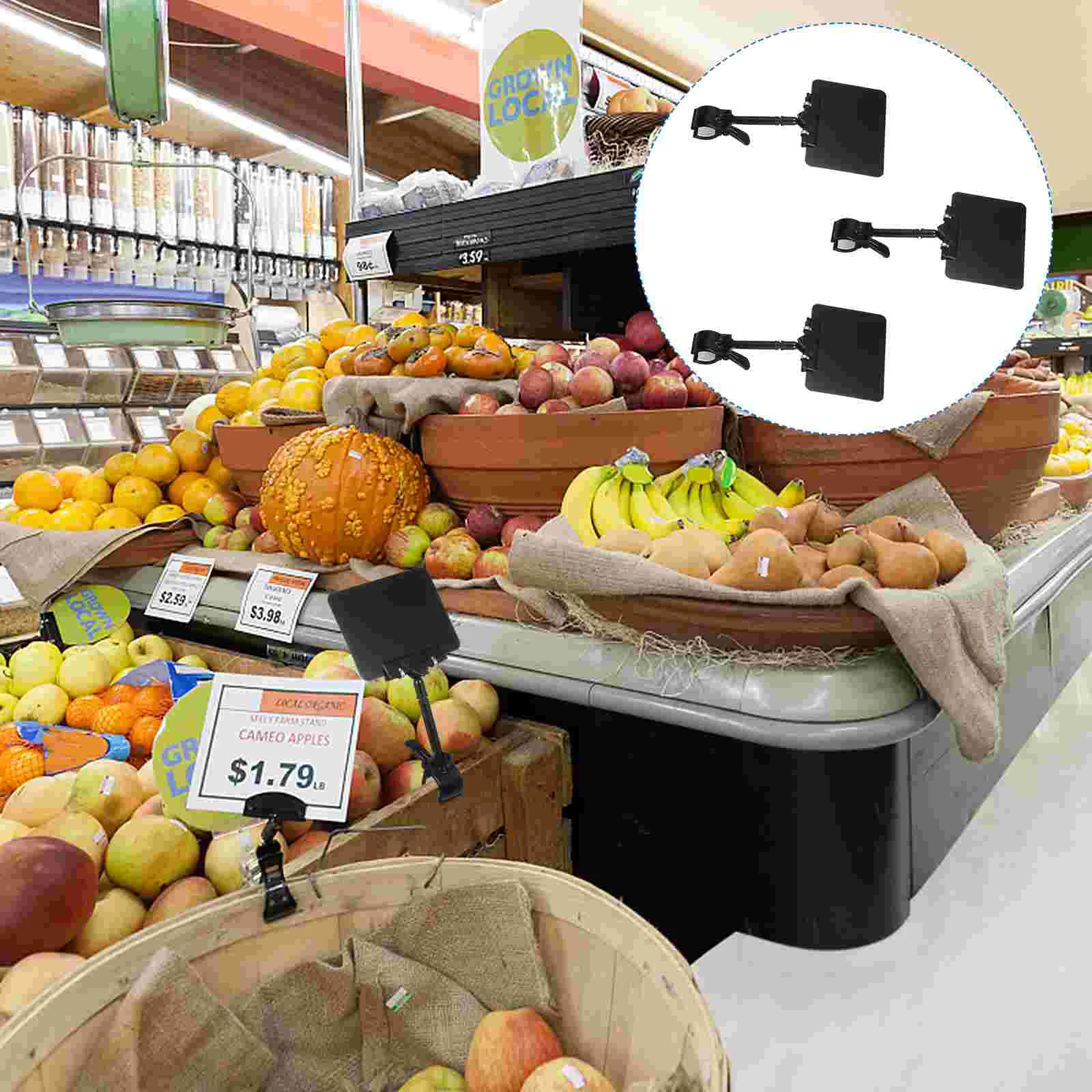 

3 PCS Supermarket Advertising Folder Desk Sign Stand Blackboard Clip-on Style Holder Abs Plastic