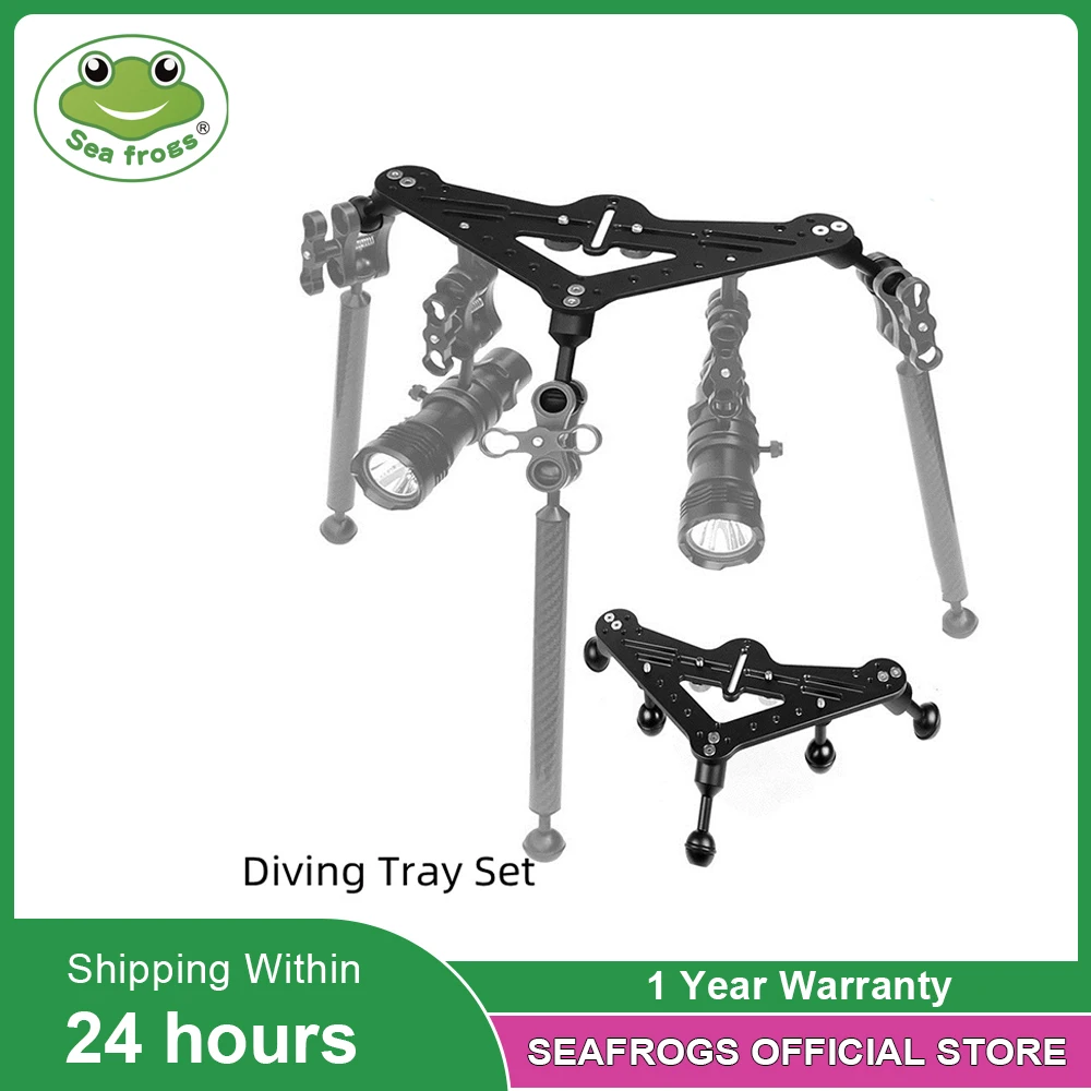 Seafrogs New Arrival Aluminum Alloy Diving Tray Set Triangular Stabilizer Gimbal Tray Rig Bracket Mount Underwater Accessories enlarge