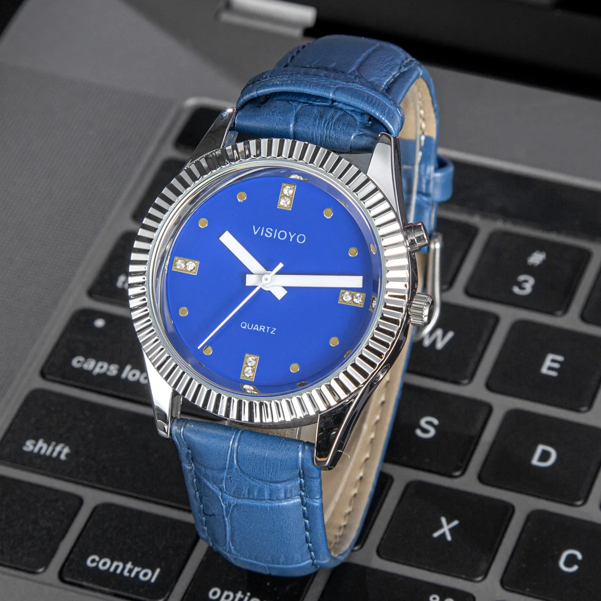 German Talking Watch with Alarm, Speaking Date and Time, Blue Dial TGSBL-30