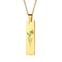 houwu flower guardian 12 montstainless steel birthday 12 months flora pendant necklace hot style fashion personality