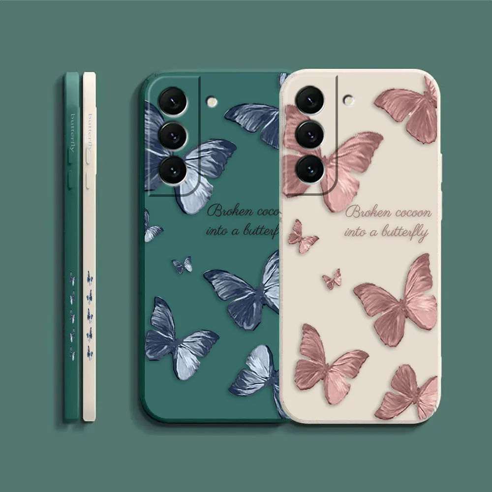 Case For Samsung Galaxy S23 S22 S21 S20 FE S11 S11E S10 S10E S9 S30 Ultra Plus 4G 5G Case Fundas Cqoues Shell Pretty Butterfly