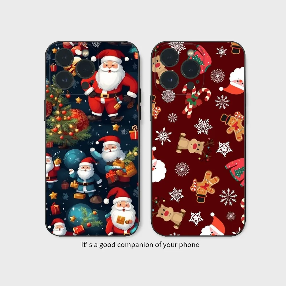 Рождественский чехол для телефона IPhone 16 15 14 13 12 Mini 11 Pro XS Max X XR SE5 6 7 8 Plus Мягкий