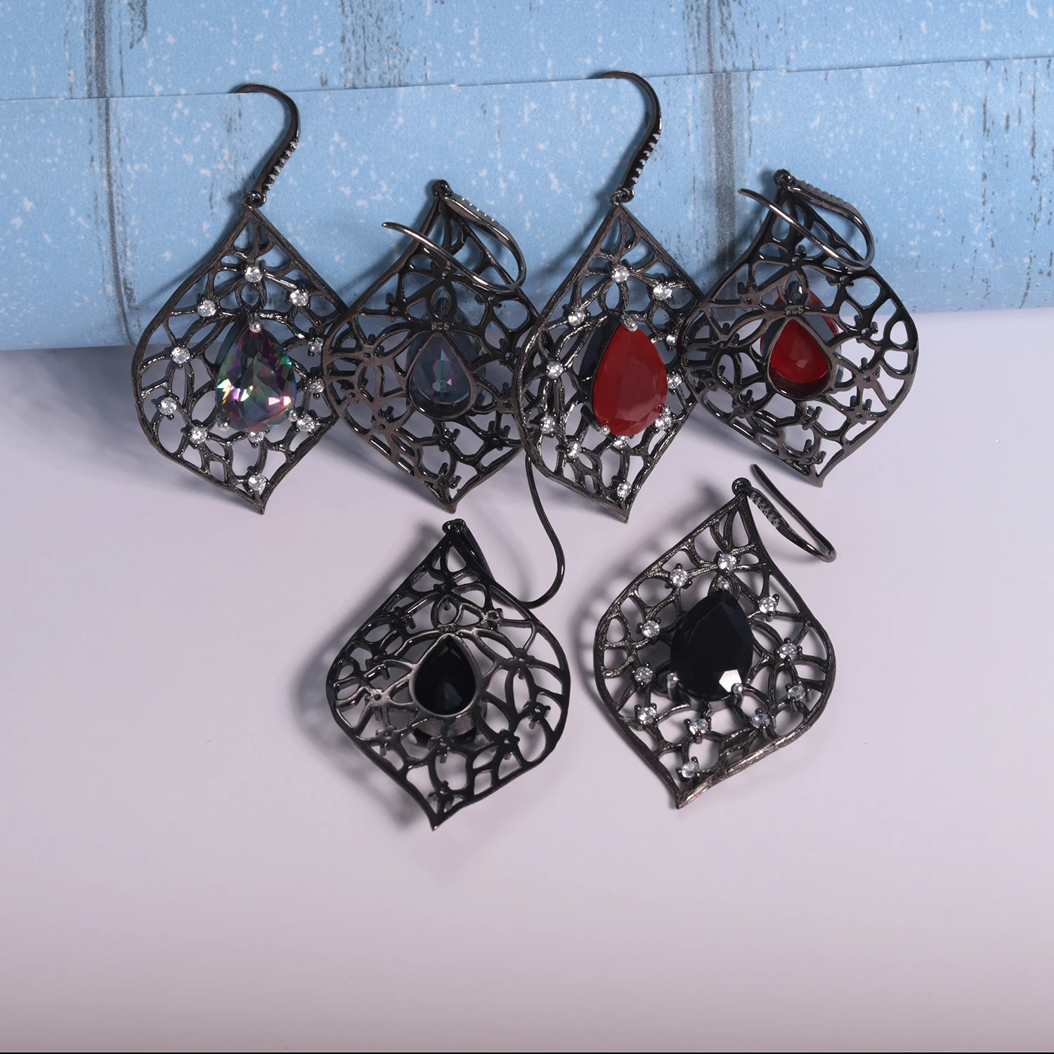 Серьги GEM'S BALLET из стерлингового серебра 925 пробы с черным ониксом, Lrish Claddagh, кельтский узел, сердце, французские серьги-крючки, подарок ForHer (art.: 3920ca577f8eb) - 3920ca577f8eb